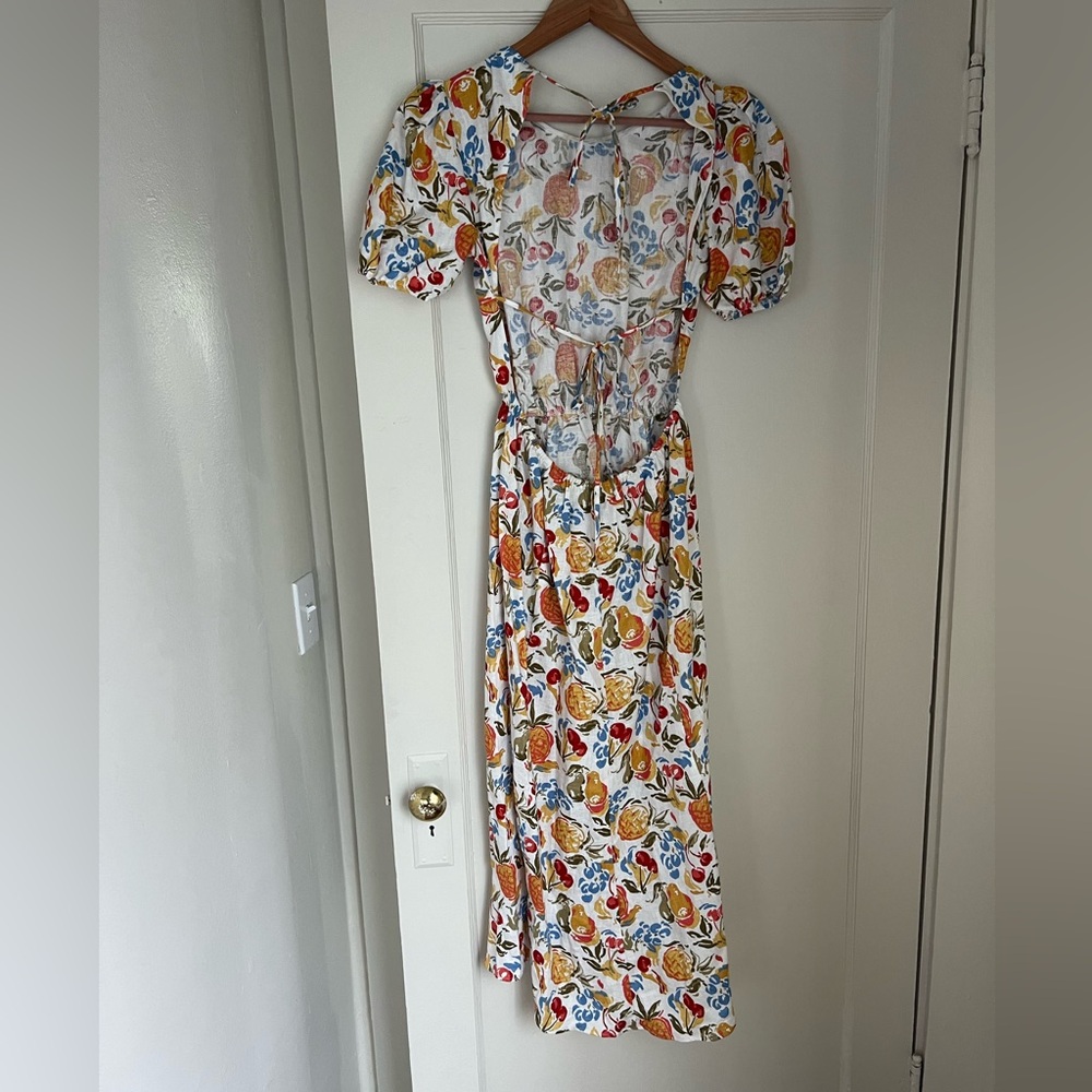 Reformation Anneliese Linen Dress: Fruit Cocktail - Picture 3 of 6